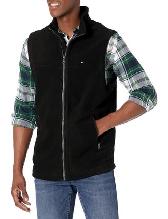 Tommy Hilfiger Mens Fleece Vest, Black, 5XL