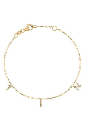 Bony Levy Icon Personalized Diamond Charm Bracelet in 18K Yellow Gold - 3 Charms at Nordstrom, Size 7