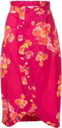 Isolda Tarsila floral-print wrap skirt - women - Cotton - 38 - Pink