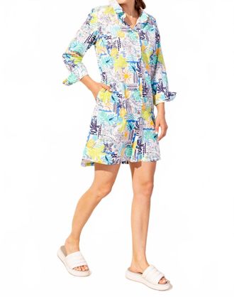 Escape Coastal Cotton Greece Anywhere Dress In Multi