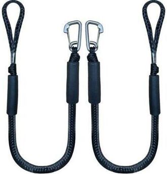 OEM Cuerda El&aacute;stica De Amarre Con Gancho Negro Para Barco, 1,2 Metros, Paquete De 2, Color Negro