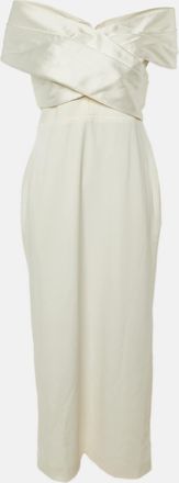 Solace London Ivory Crepe The Rhea Maxi Dress