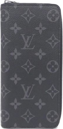 Louis Vuitton Black Coated Canvas Long Wallet (Bi-Fold) (Pre-Owned)