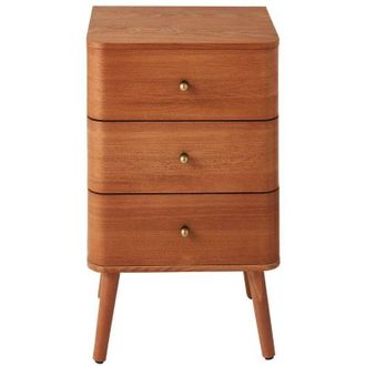 Calicosy Mesita De Noche Con 3 Cajones Y Frentes De Bordes Redondeados H71 Cm - Karl