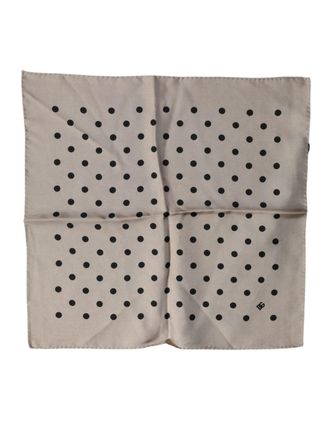Dolce & Gabbana Mens Brown Polka Dot Square Handkerchief Scarf