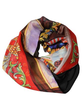 Dolce & Gabbana Multicolor Silk Printed Square Foulard Womens Scarf