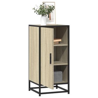 Berkfield Home Sideboard Sonoma Oak 35.5x35x76 cm Engineered Wood & Metal in Brown