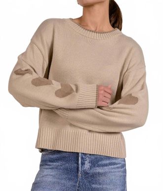 Elan Hearts Sweater In Beige