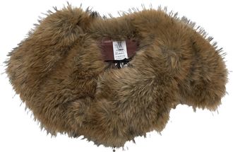 N&deg;21 Plush Faux Fur Ribbon Tie Collar Scarf