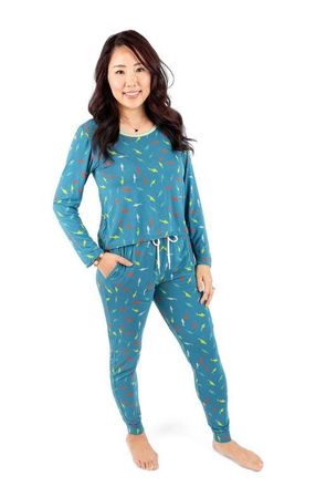 Leveret Womens Viscose Matching Family Holiday Pajamas, Reindeer & Polar Bear Prints in Fish at Nordstrom, Size X-Small