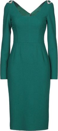 Dolce & Gabbana Green Jewel Embellished Midi Dress Size XXS