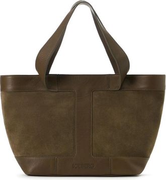 Iceberg Grote Suede Shopper - Dames - Shoppers - Groen - ONE Size - Leer - Tassen