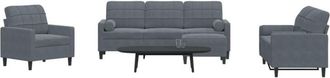 vidaXL Vidaxl - Juego De Sof&aacute;s Con Cojines 4 Piezas Terciopelo Gris Oscuro