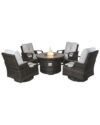 Courtyard Casual Victoria 5Pc Swivel Glider Set