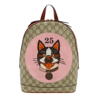 Gucci Pre-owned Backpacks, female, Multicolor, Size: ONE SIZE Pre-owned GG Supreme Bosco Leather Backpack