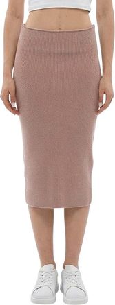 Stella McCartney Light Pink Textured Midi Skirt