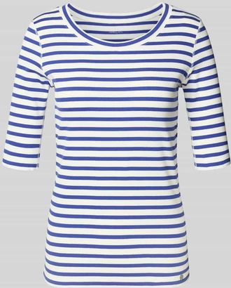 Marc Cain T-Shirt mit Rundhalsausschnitt und 1/2-Arm in Marine, Gr&ouml;&szlig;e 34