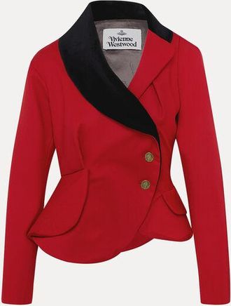 Vivienne Westwood Stormy Jacket Worsted Wool Red 38 Women