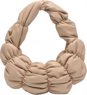 Urban Expression Stella Puffy Quilted Vegan Leather Clutch In Beige