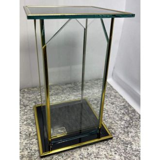 OEM Vidrio Angulado, Todo Vidrio, Peque&ntilde;o, Negro Y Dorado / 1 Pieza