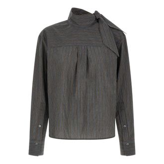 Tela Zafrina Canvas Blouse - Dames - Blouses & Shirts - Grijs - Maat: M Zijde