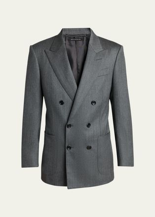 Tom Ford Mens Atticus Wool Melange Double-Breasted Sport Coat