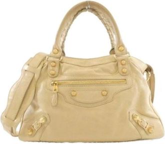 Balenciaga Pre-owned Lambskin Shoulder Bag - unisex - Balenciaga Vintage - Vintage Handbags - Beige - ONE SIZE - Pre-owned