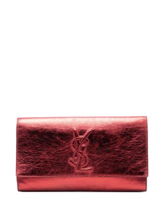 Saint Laurent 2000-2012 Crinkled Calfskin Belle de Jour clutch bag - Red