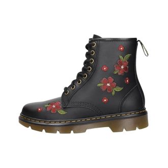 Dr. Martens Aprile Floral Veterschoenen - Dames - Schoenen - Zwart - Maat: 39 EU Leer