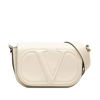 Valentino Tweedehands leren schoudertassen - Dames - Pre-owned - Wit - Maat: ONE Size Leer