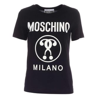 Moschino Heren Dubbel Vraagteken T-Shirt (Zwart)