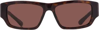 Balenciaga Brown Rectangular Mens Sunglasses BB0366S 002 58