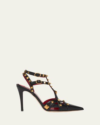 Valentino Garavani 100mm Studdy Leather Pointed-Toe Pumps