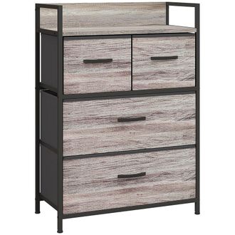 HOMCOM C&oacute;moda de tela 60x29x85 cm gris