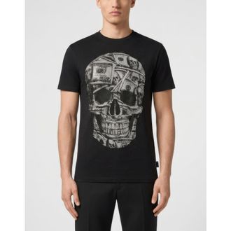 Philipp Plein Jersey Round Neck T-Shirt Ss Skull Dollar Stones Men in Black at Nordstrom, Size Xxx-Large
