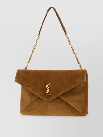 Saint Laurent cassandre suede clutch bag