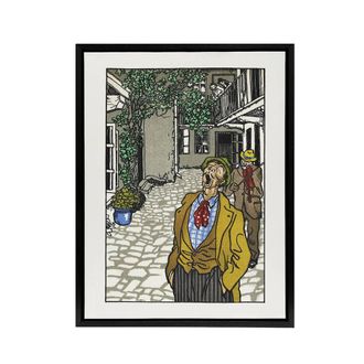 Artery8 Naturally Gifted Singer Musician Moriz Jung Framed Canvas Wall Art | Size: W24 x H32