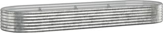 vidaXL Jardinera arriate acero galvanizado plata 322x100x36 cm vidaXL