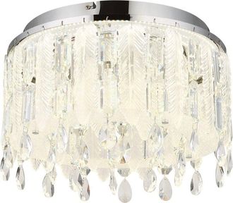 Globo Lighting L&aacute;mpara De Techo De 38 Cm Con Cristales K5 Cromados, Led Regulable, 2700-6000 K, Control Remoto