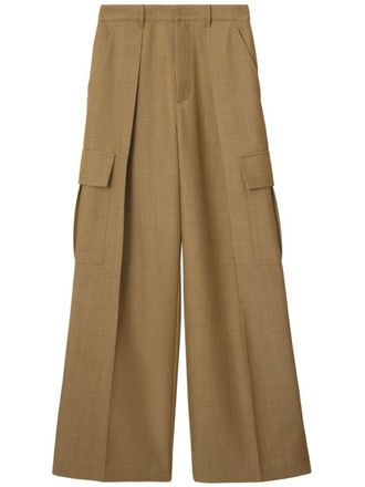 Burberry Wide-Leg Wool Cargo Trousers