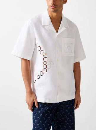 Marine Serre Mens Regenerated openwork cabana shirt