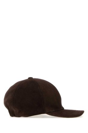 Valentino Garavani Mens Brown Suede Baseball Cap Testadimoronero 211 Cappelli Hat