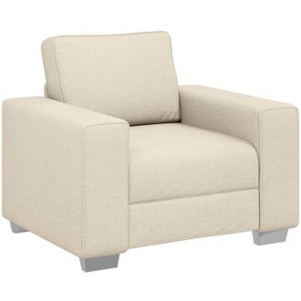 vidaXL Sof&aacute; Con Coj&iacute;n Con Almohada Beige 100 X 77 X 82 Cm Lino Vidaxl