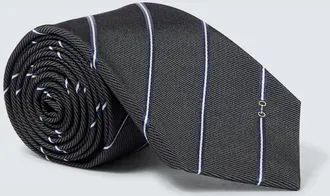 Gucci Horsebit striped silk jacquard tie
