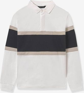 MAYORAL Jungen Langarm-Poloshirt Mayoral, Colorblock-Streifen weiß