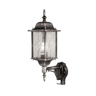 Netlighting Wexford 1 Light Outdoor Motion Sensor Lantern Light Black Silver IP43 E27