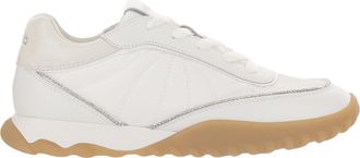 Pinko White Fabric Glitter Panel Sneakers