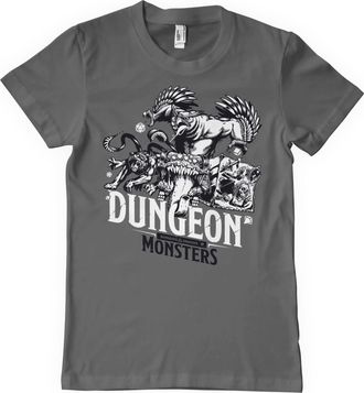 Dungeons & Dragons Officially Licensed Dungeon Monsters Mens T-Shirt Dark Grey