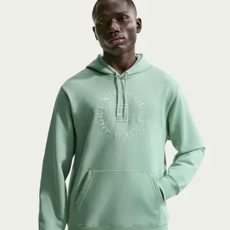Nike Mens Court Heritage Dri-FIT French Terry Tennis Pullover Hoodie in Green | HM6759-006