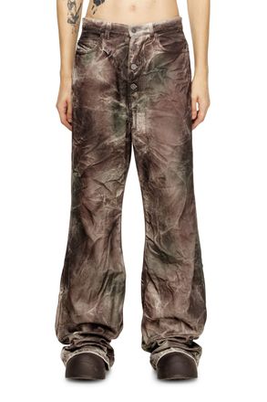 Diesel Pants in crinkled camo canvas - Pants - Unisex - Multicolor
